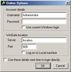  Online Options  WinGate